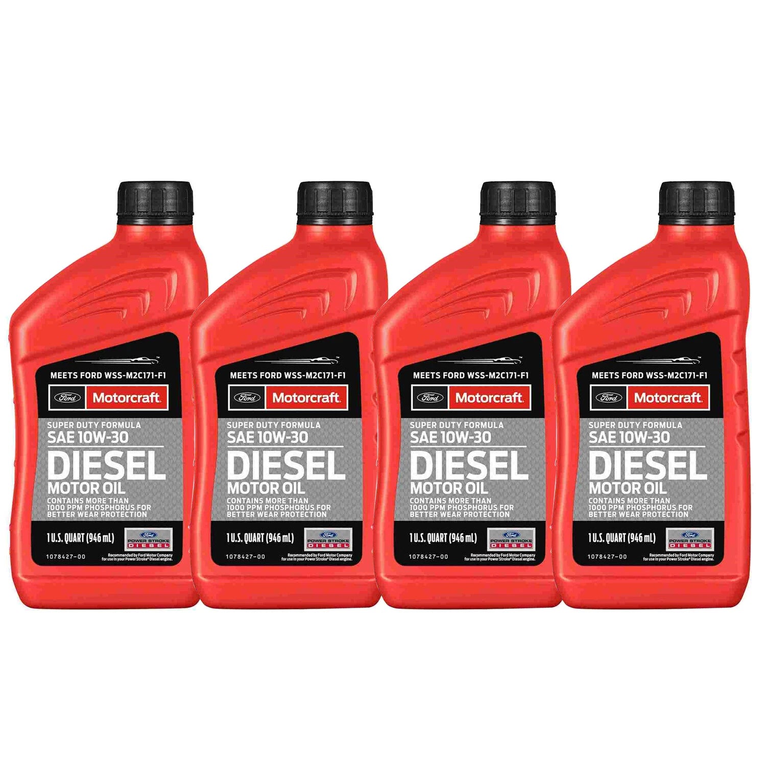 Motorcraft SAE 10W-30 Diesel Motor Oil 4 Quart for Super Duty (2003–2023)