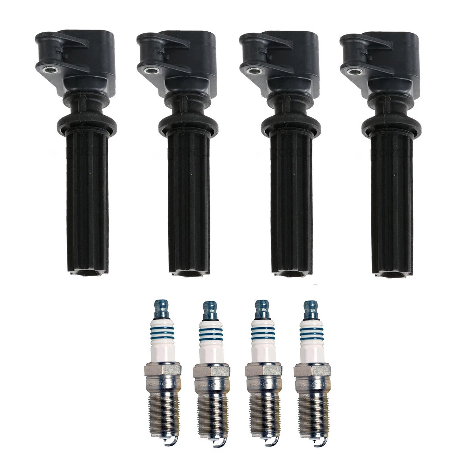 Set of 4 Ignition Coils & 4 Iridium Spark Plugs for Ford Edge LR2 MKC