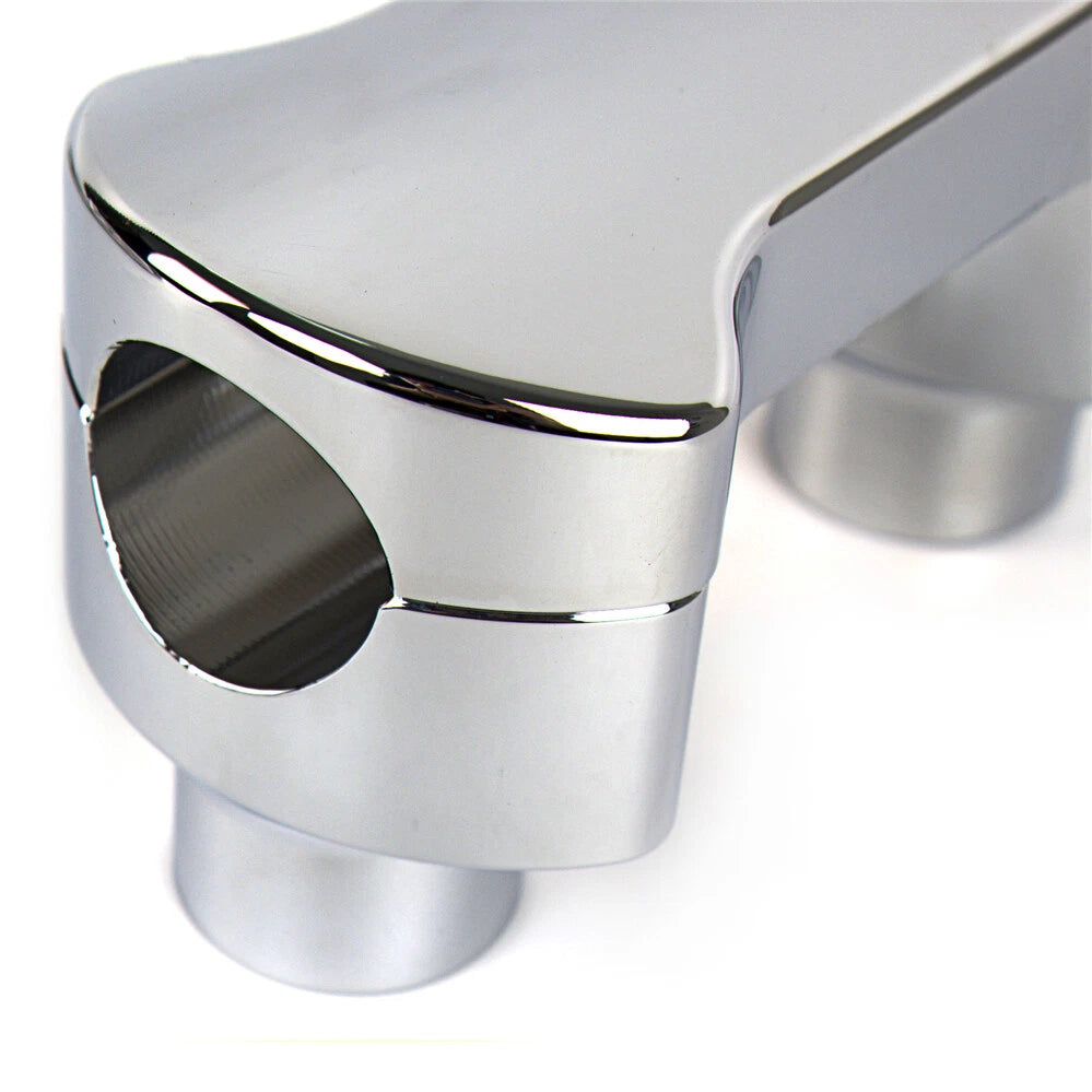 4" Tall Chrome Handlebar Riser/Top Clamp for Harley