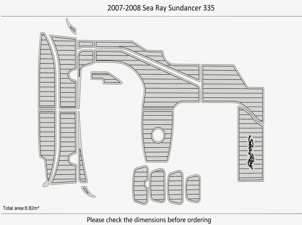 EVA Foam Pads for Sea Ray Sundancer 335 (2007) Cockpit Swim Platform