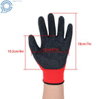 12 Pairs Crinkle Latex Work Gloves M-Size Large Rubber Coated Safety