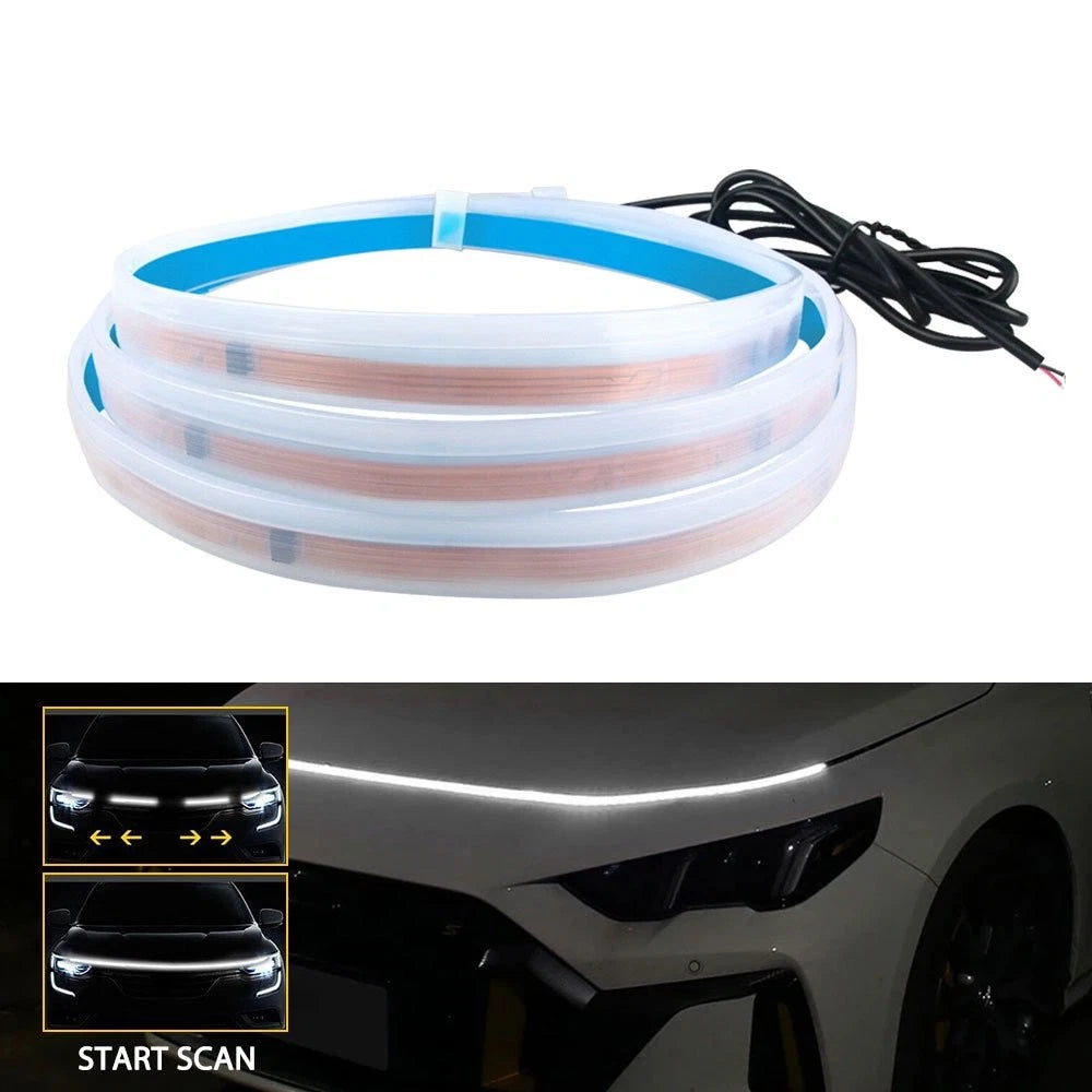 70" Dynamic LED DRL Hood Light Strip for Universal Vehicles (12V)