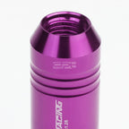 20 PCS Open End M12x1.25 60mm Tall Purple Aluminum Lug Nuts + Adapter