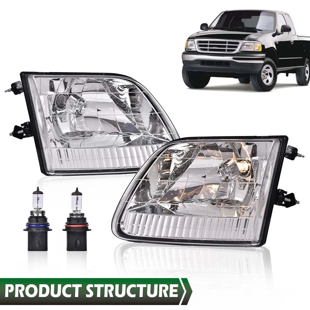 Set of 2 Headlights for Ford F-150, F-250, Expedition (1997–2003)