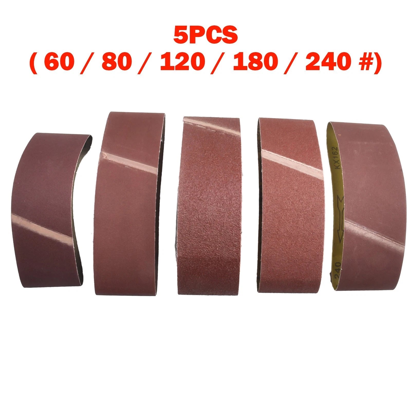 Sanding Belts Kit for Abrasive Band Accessories (Alumina Burgundy)