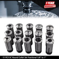 15 Pcs Round Collet Set for Lathe (1/8" to 1")