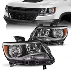 Set of 2 Halogen Headlights w/Bulb for Chevy Colorado (2015–2022)