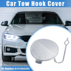 Tow Hook Eye Hole Cover Cap for BMW F32 (2012–2019) Silver Tone Right
