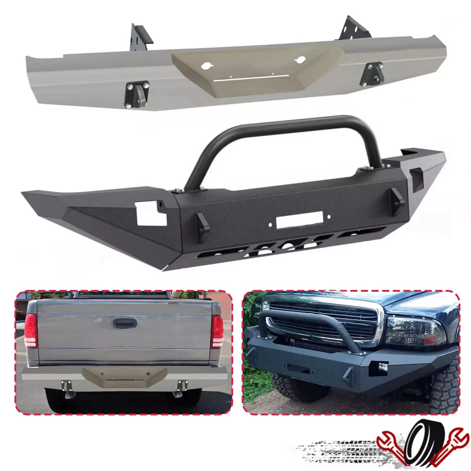 Bumper Assembly with Bull Bar for Dodge Dakota Durango (1997–2004)