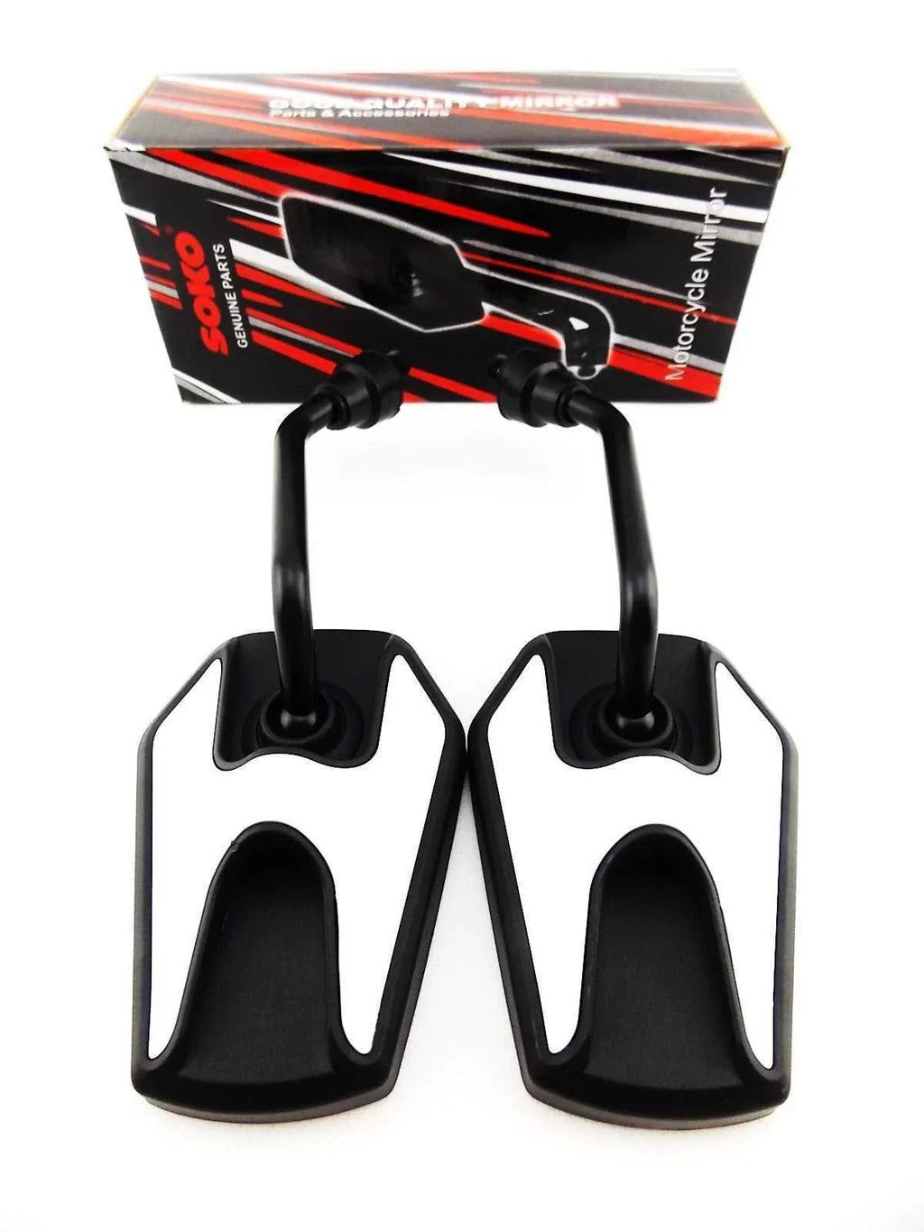 Black White Hex Soko Mirrors for Honda XR650L (1992-2015)