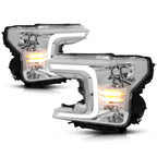 C-Shape LED DRL + Sequential Signal Headlights for Ford F150 (2018–2020)