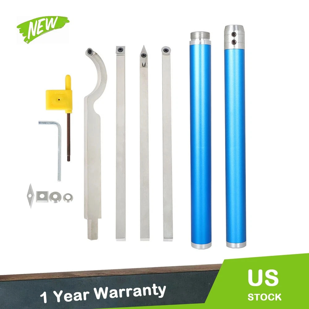 Set of 8 Carbide Tipped Wood Turning Tools for Lathe