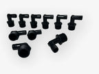Set of 10 Thogus 62048 3/4in NPT x 5/8in HB 90 Elbow HDPE Black