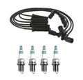 Denso 8mm Wire Set & 4 Iridium Power Spark Plugs for Mazda Tribute (2001–2008)