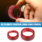 Set of 3 AC Radio Switch Knob Cover Decals for Dodge Durango (2014–2020) Red