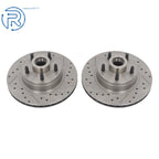 Front Disc Brake Kit for Mustang II (1974-1978) - 11" Slotted Rotors, Piston Calipers