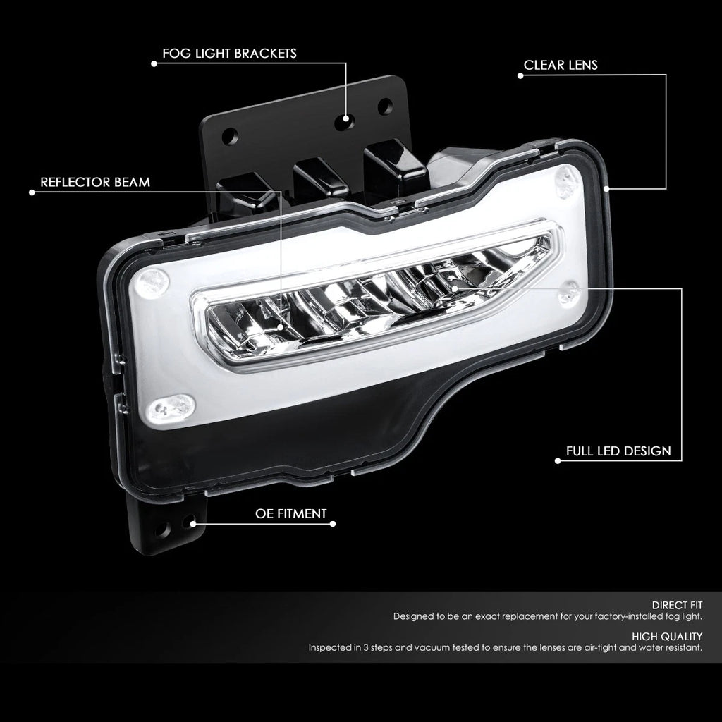Full LED Fog Lights for GMC Sierra 1500 (2016–2019) w/Wiring Harness & Switch