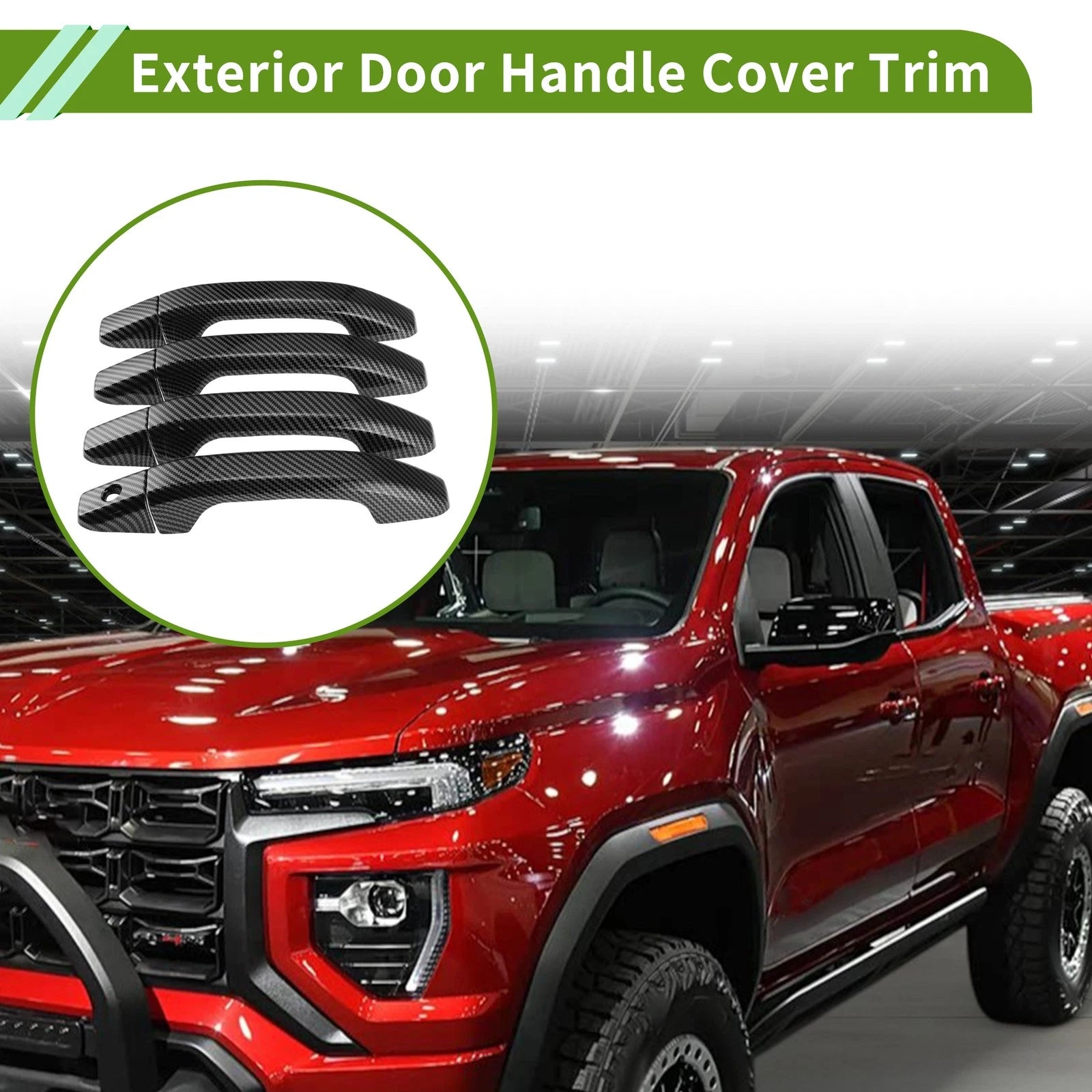 Set of 1 Exterior Door Handle Cover for Chevrolet Colorado (2015–2023) Carbon Fiber Black
