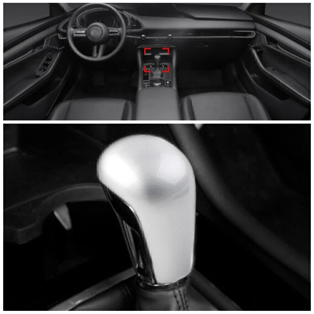Console Gear Shift Knob Cover Trim for Mazda 3 Axela (2020–2021) Silver
