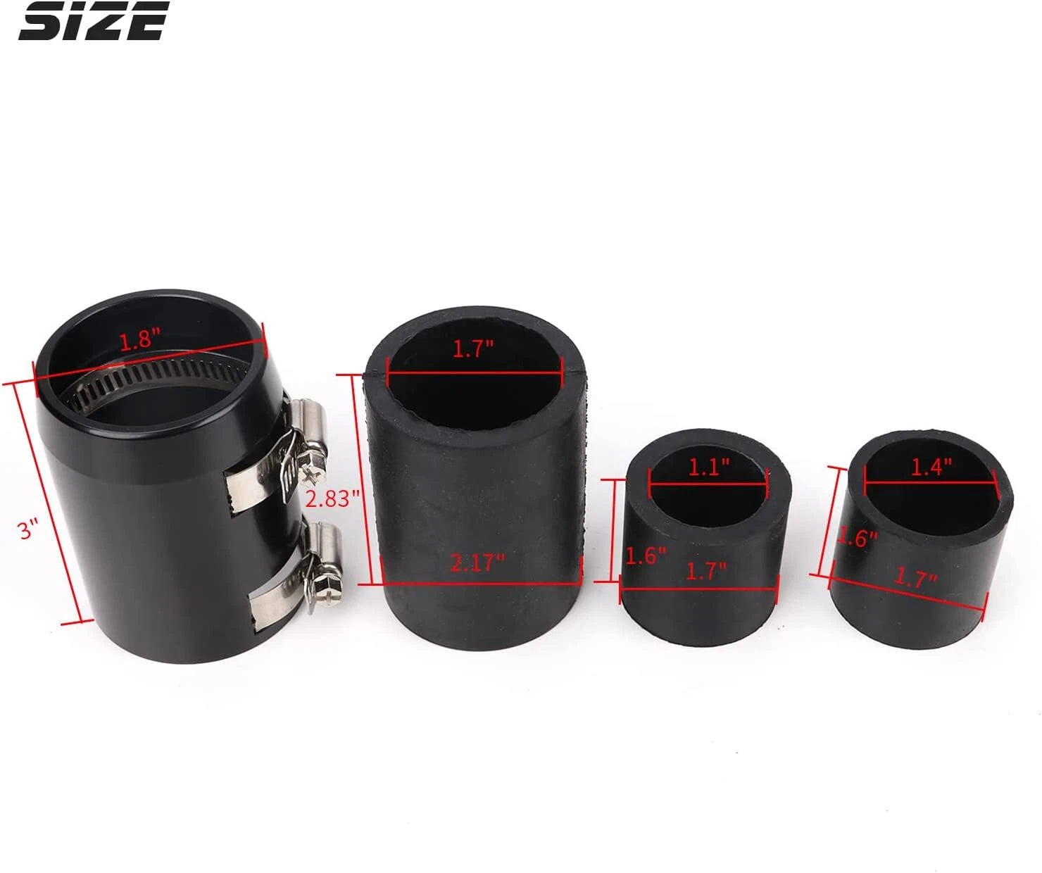 48" Stainless Steel Flexible Coolant Water Hose Kit with Caps