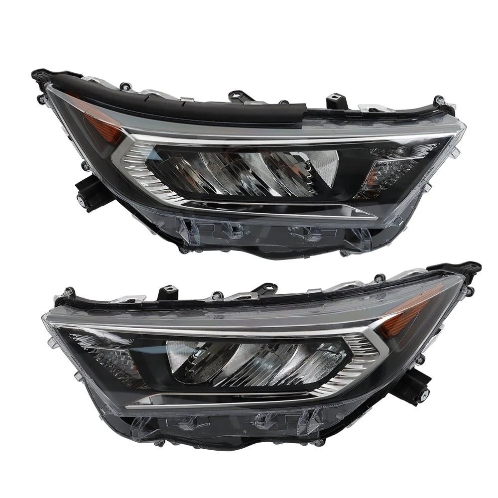 Headlight Projector Pair for Toyota RAV4 (2019-2022) Chrome Clear Lens LED