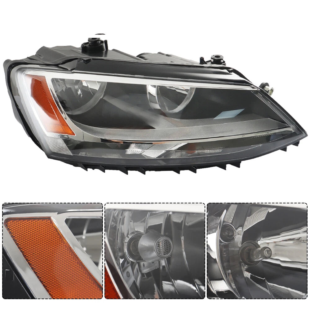 Right Side Halogen Headlight for Volkswagen Jetta (2011–2018)