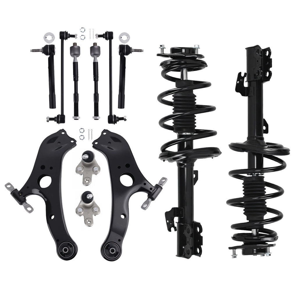 Set of 10 Front Struts for Toyota Sienna (2011–2014) AWD Lower Control Arms Sway Bar