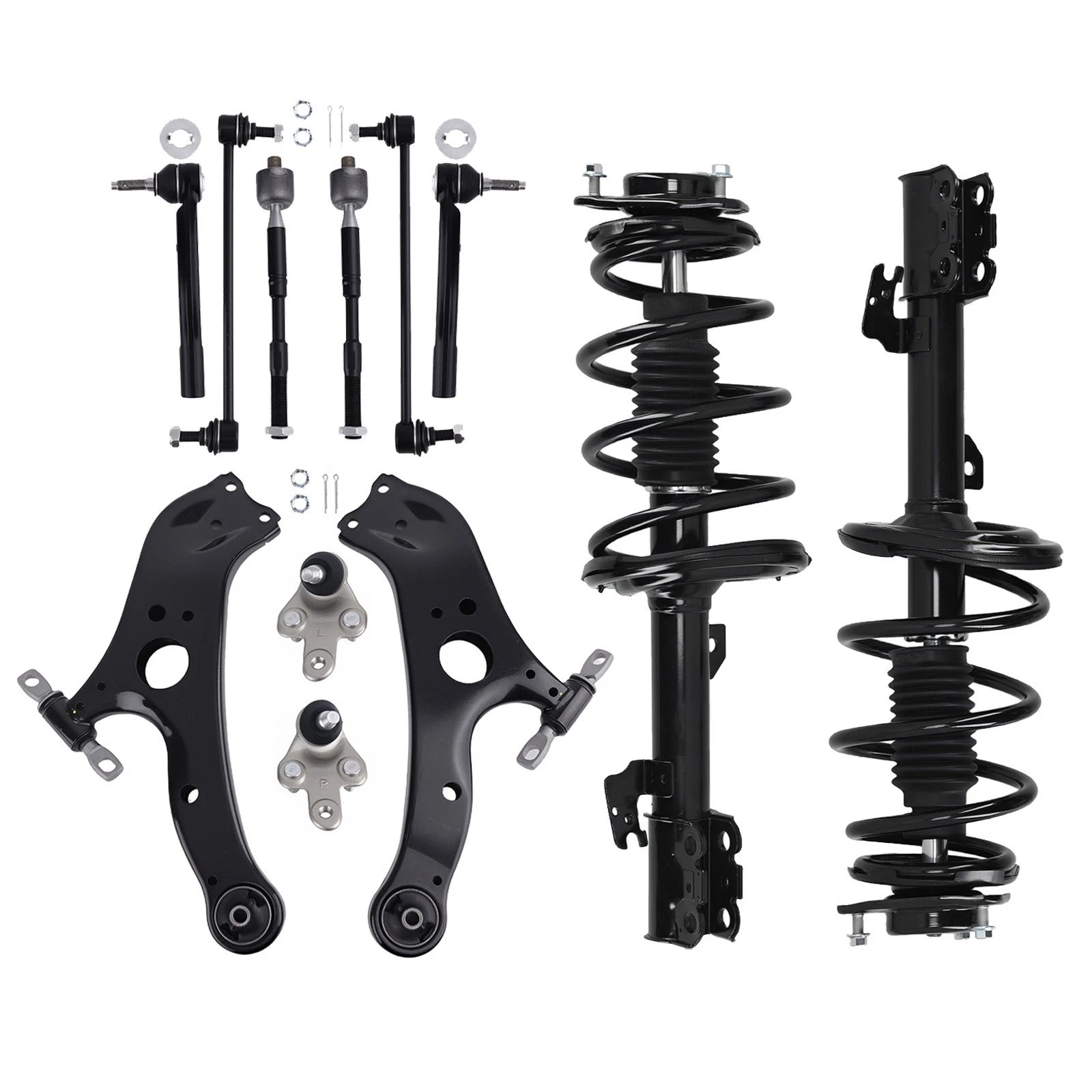Set of 10 Front Struts for Toyota Sienna (2011–2014) AWD Lower Control Arms Sway Bar
