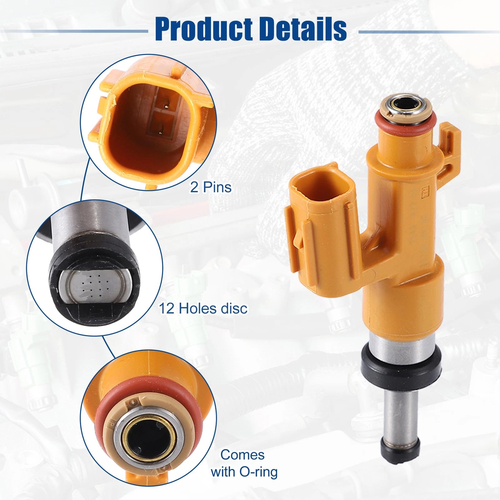 6pcs Fuel Injector Nozzle 23250-0P100 for Toyota Avalon XSE (2019–2020)