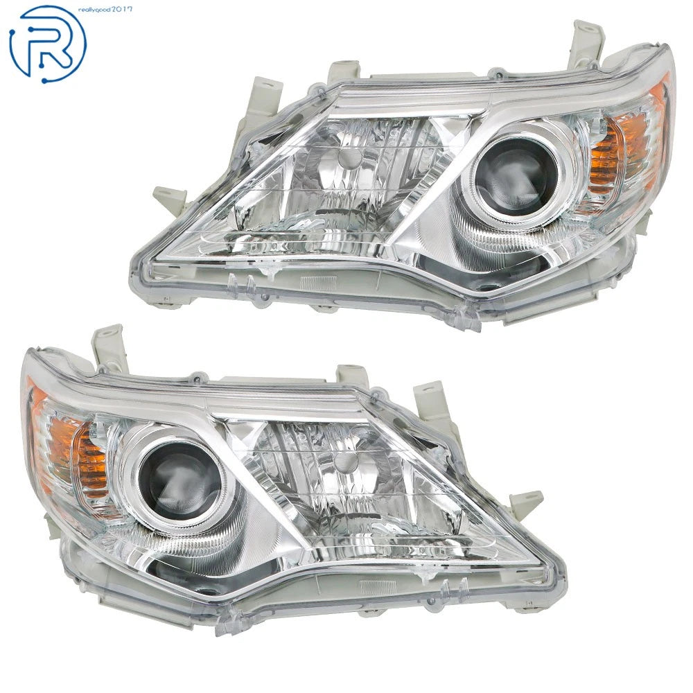 Set of 2 Headlights for Toyota Camry (2012-2014) Chrome Clear
