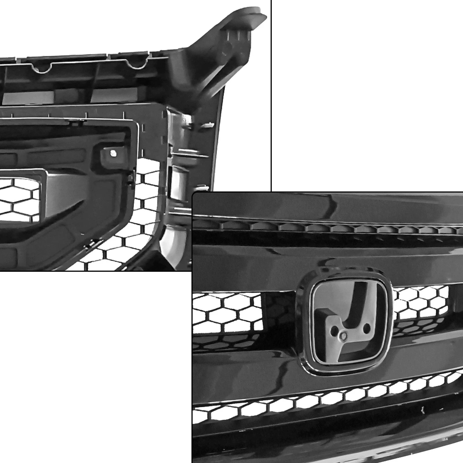 Front Bumper Upper Grille for Honda Pilot (2009-2011) Black