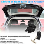 Rear Trunk Latch Lock Actuator for Nissan Versa (2012–2019) 3Pins 846303AN0A Black