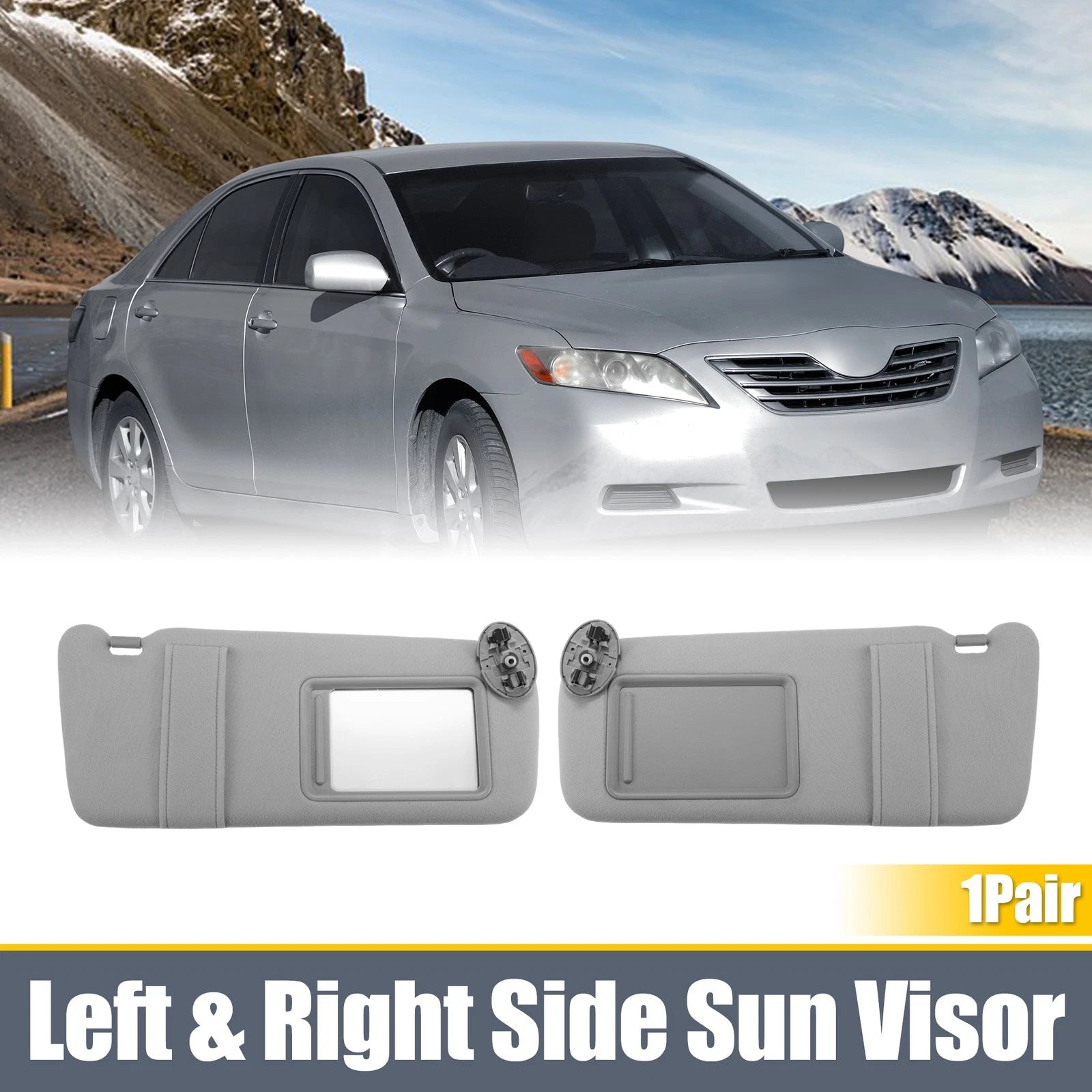 Pair Sun Visor for Toyota Camry (2007–2011) Left Right Side W/O Sunroof Light