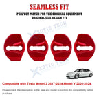 Red Door Lock Cover (4PCS) for Tesla Model 3 Y (2018-2024)