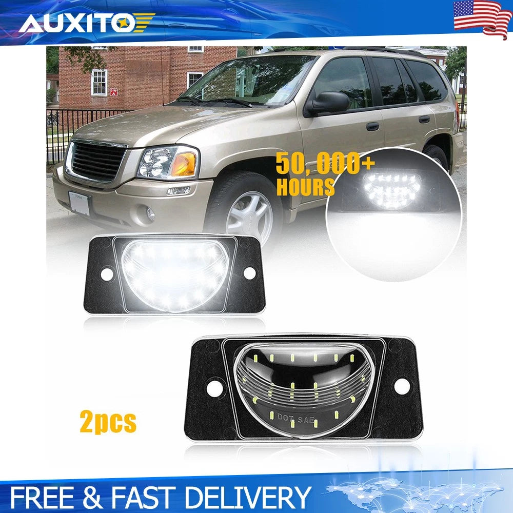 2X LED Rear License Plate Lights for Chevrolet Trailblazer GMC Envoy (2002–2009)