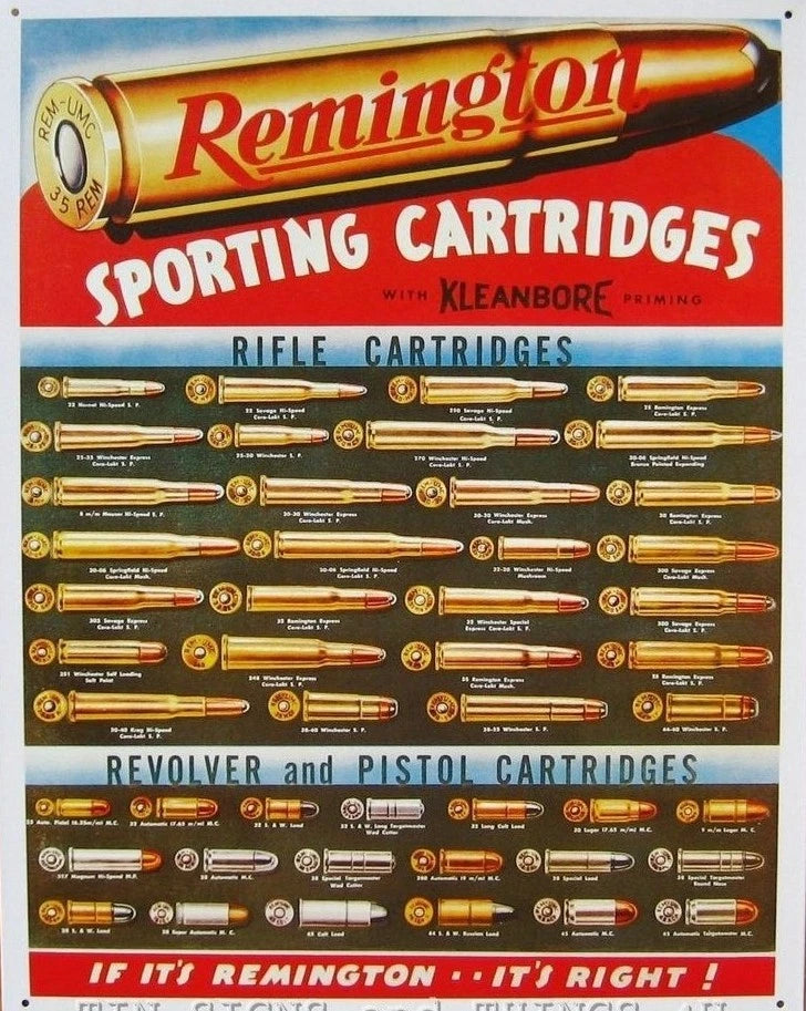 Vintage Replica Tin Metal Sign for Remington Sporting Cartridges (1001)