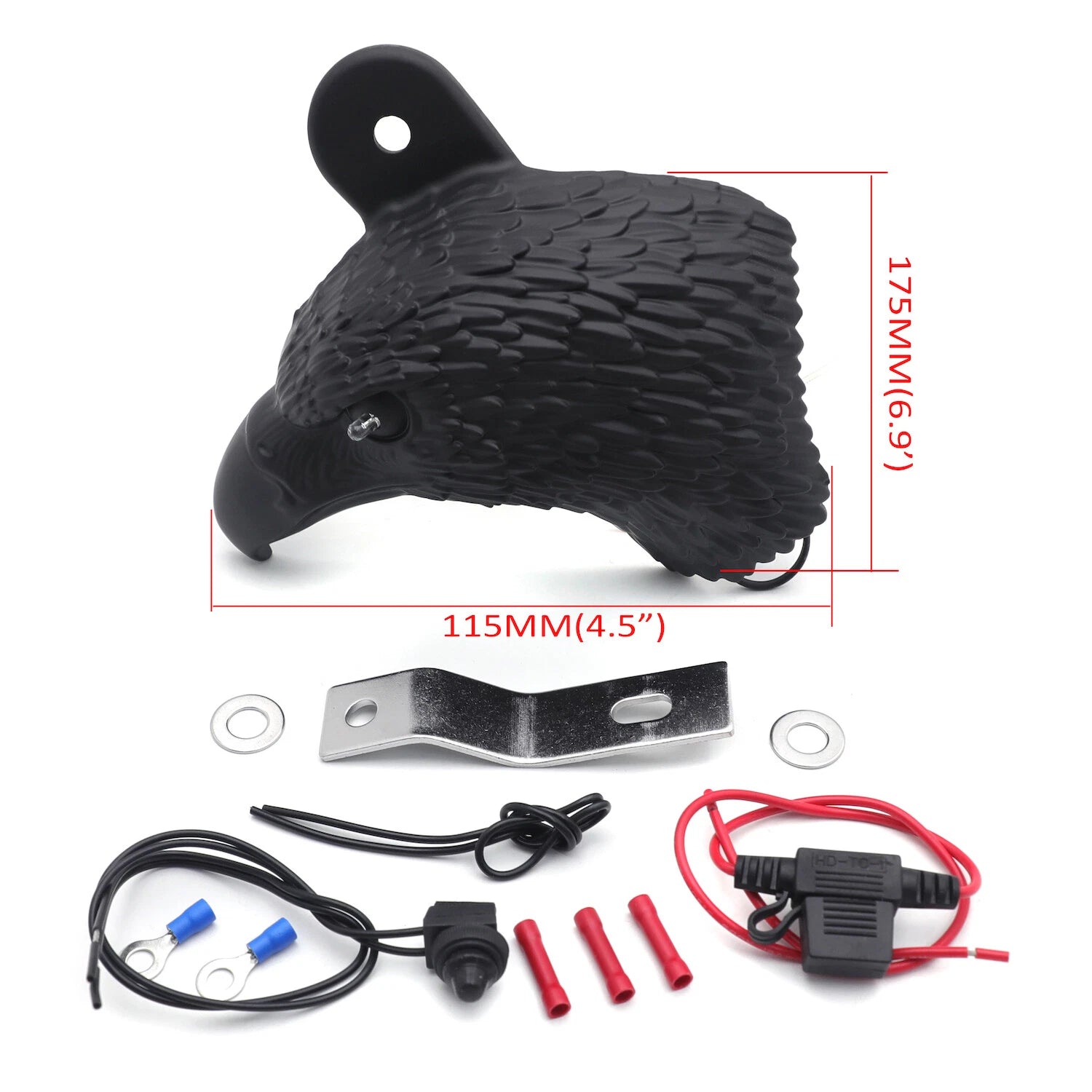 Black Eagle horn cover with LED for Harley Cowbell & V-Rod (1992–2020)