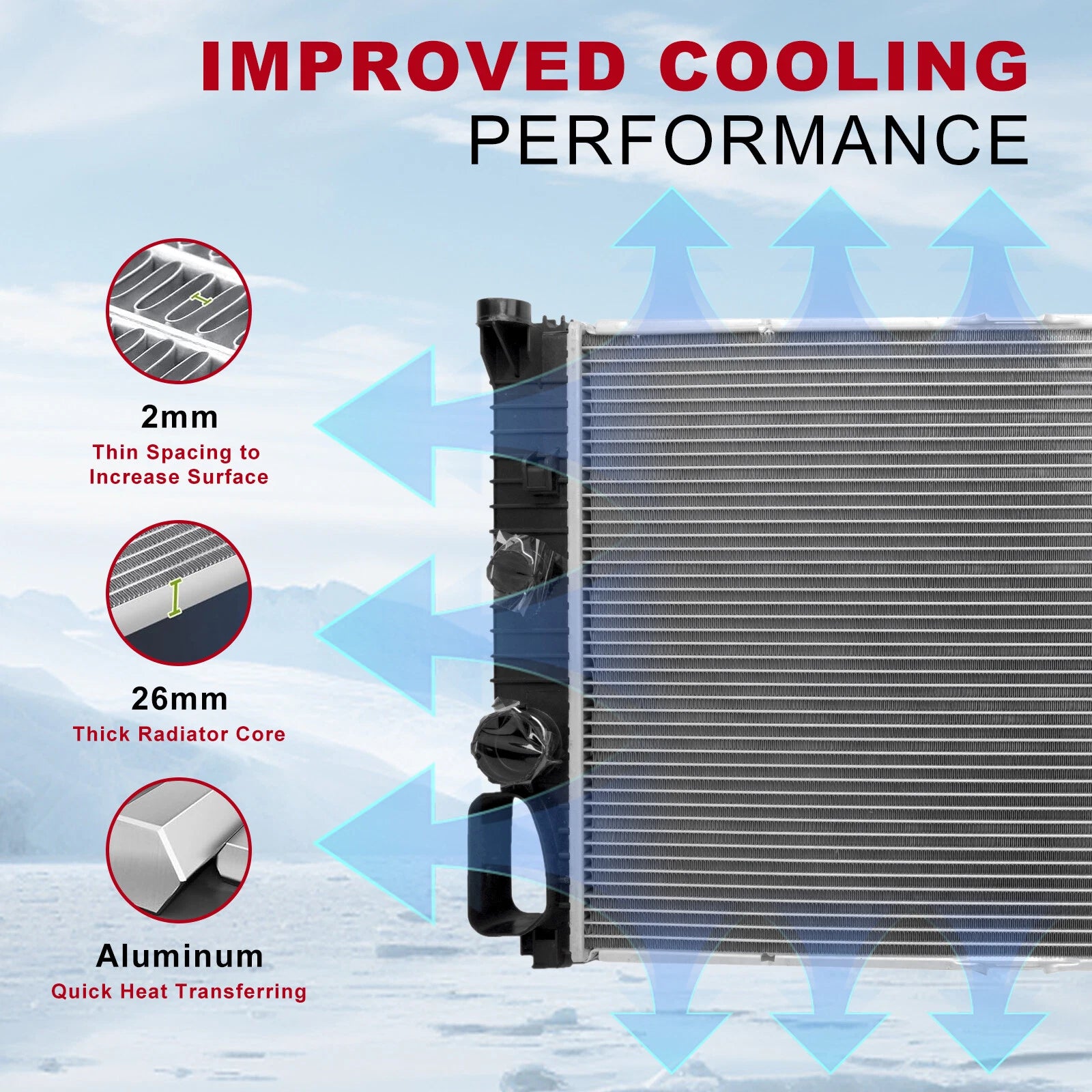 Radiator for Mercedes E55 AMG E63 AMG CLS55 AMG CLK63 AMG (2003-2009)
