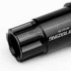 20x Open End M12x1.5 50mm Tall Black Aluminum Lug Nuts + Lock Key