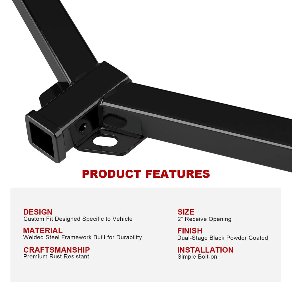Trailer Hitch Receiver for Jeep Liberty (2008-2012) - Class 3, Black