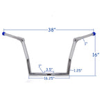 Chrome 14" Ape Hanger Handlebar for Harley Touring 1986–2023