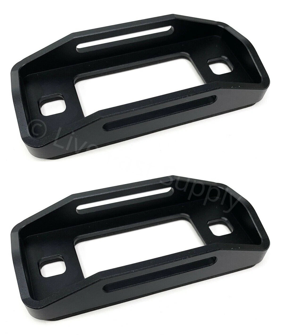 Side Marker Bezels Raised Black Aluminum Pair for 1970–1977 Ford Bronco