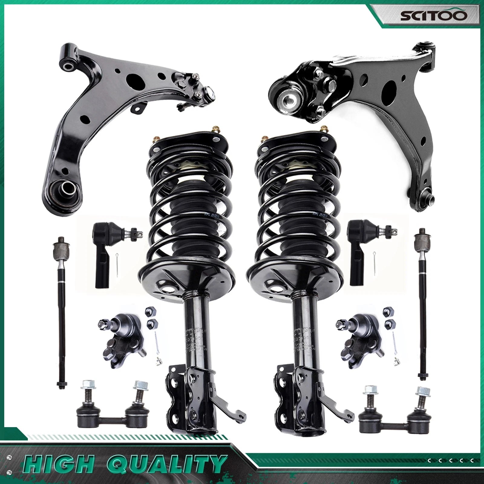 Front Strut Sway Bar Tie Rod End Link Control Arms for Chevy Geo Prizm (1996–2002)