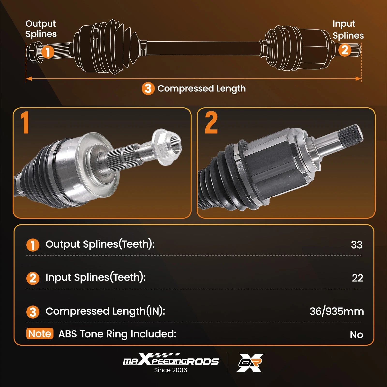 Front Passenger CV Axle Assembly for Chevrolet Cruze (2016–2019) L4 1.4L