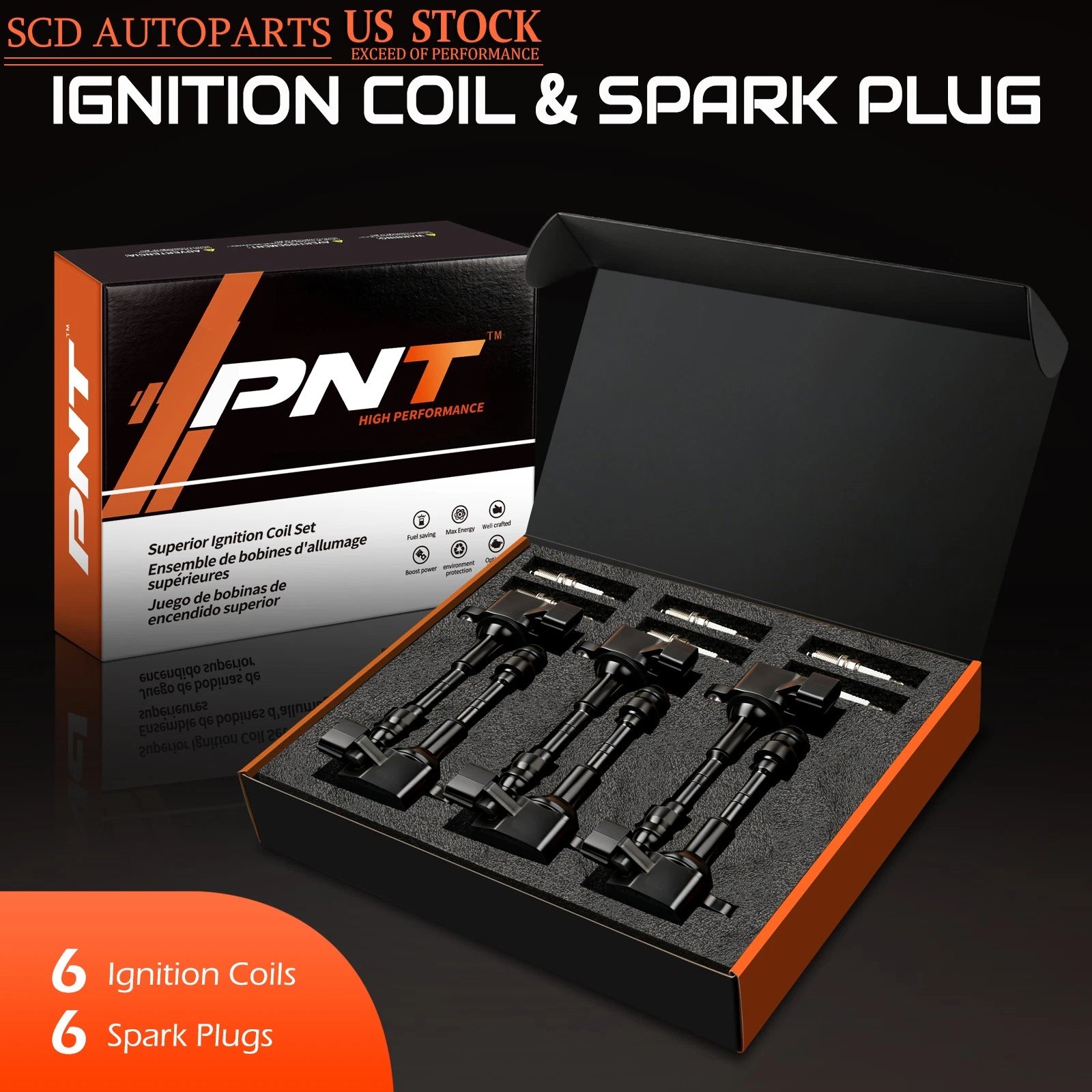 6X Ignition Coil & Spark Plug for Nissan Altima Maxima Quest Murano (2002–2018)