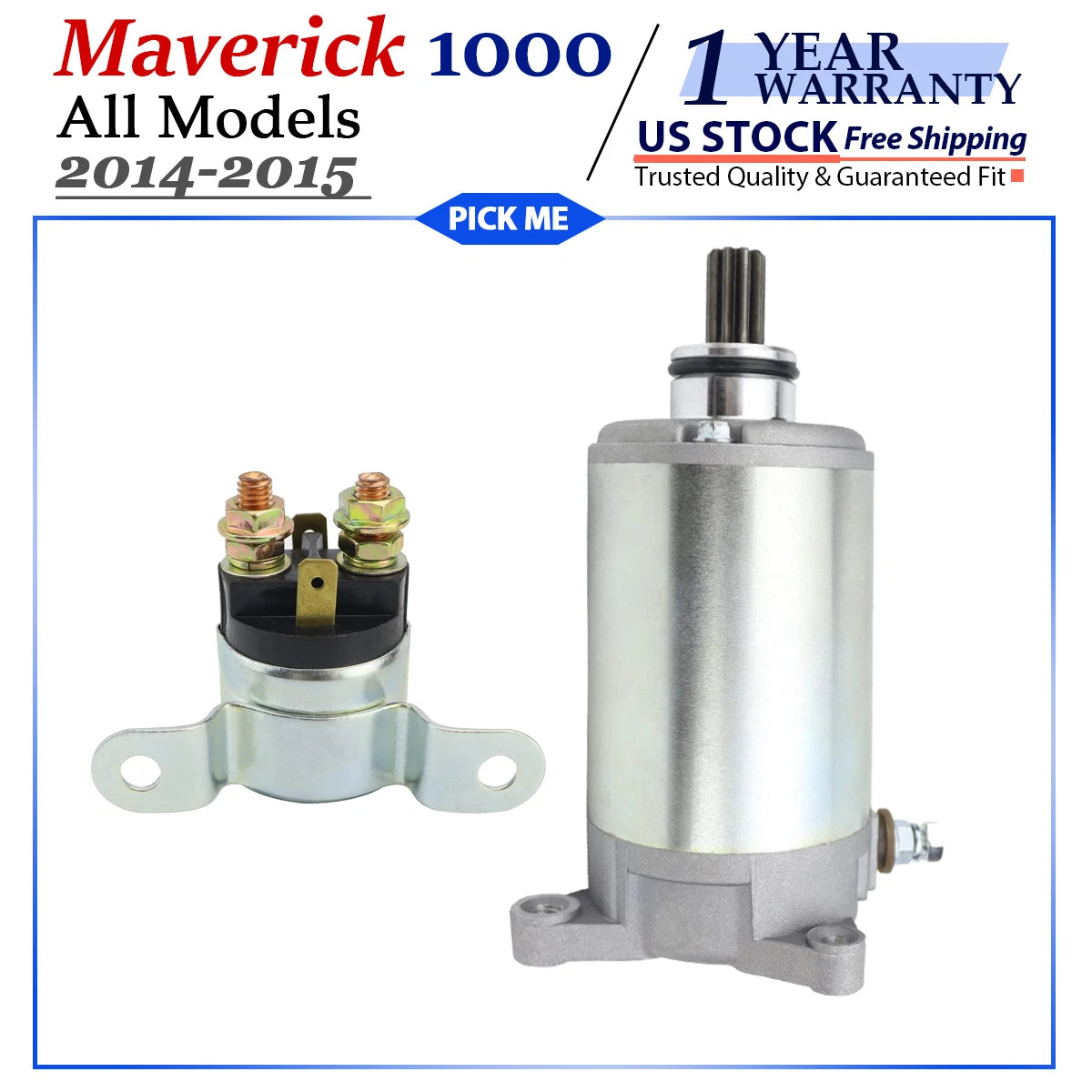 Starter for Can-Am Maverick 1000 (2014–2015) with Relay