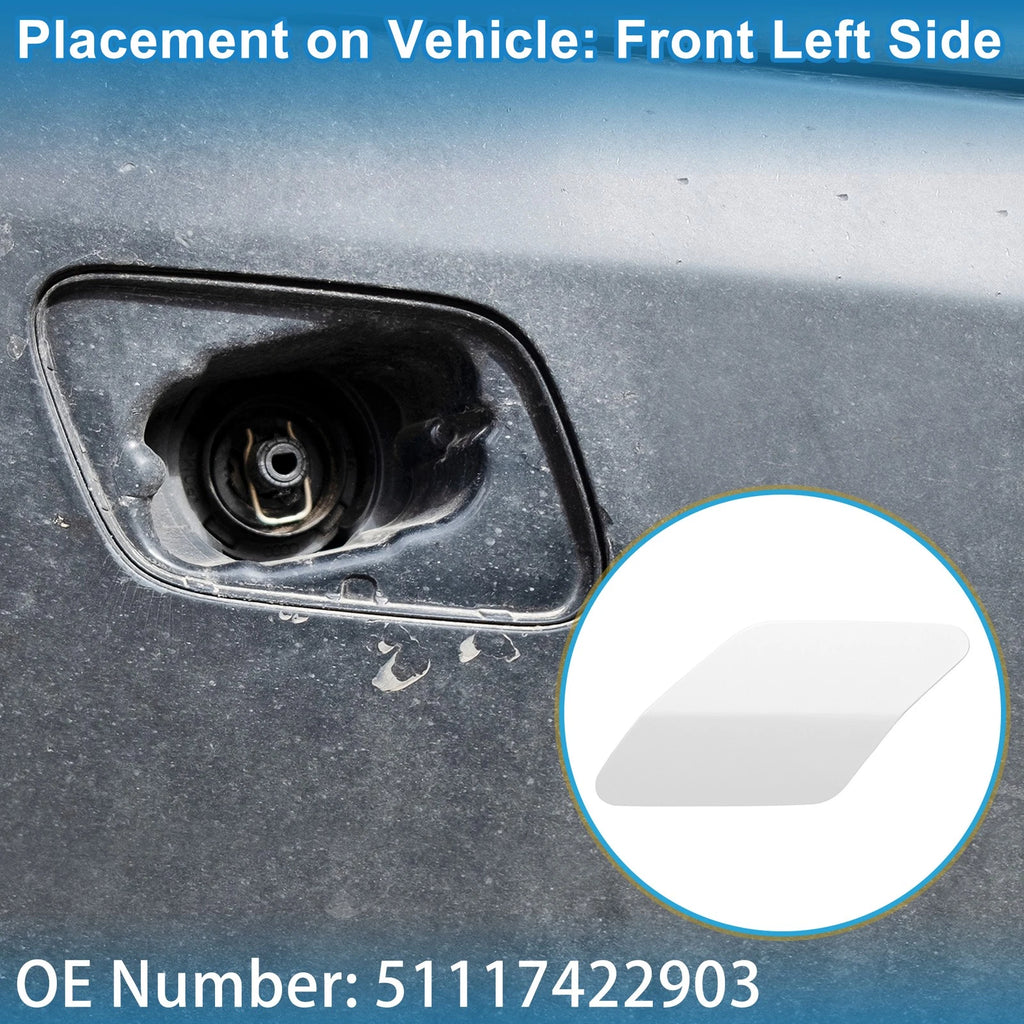 Front Left Washer Nozzle Cover Cap No. 51117422903 for BMW X6 (2015–2019) White