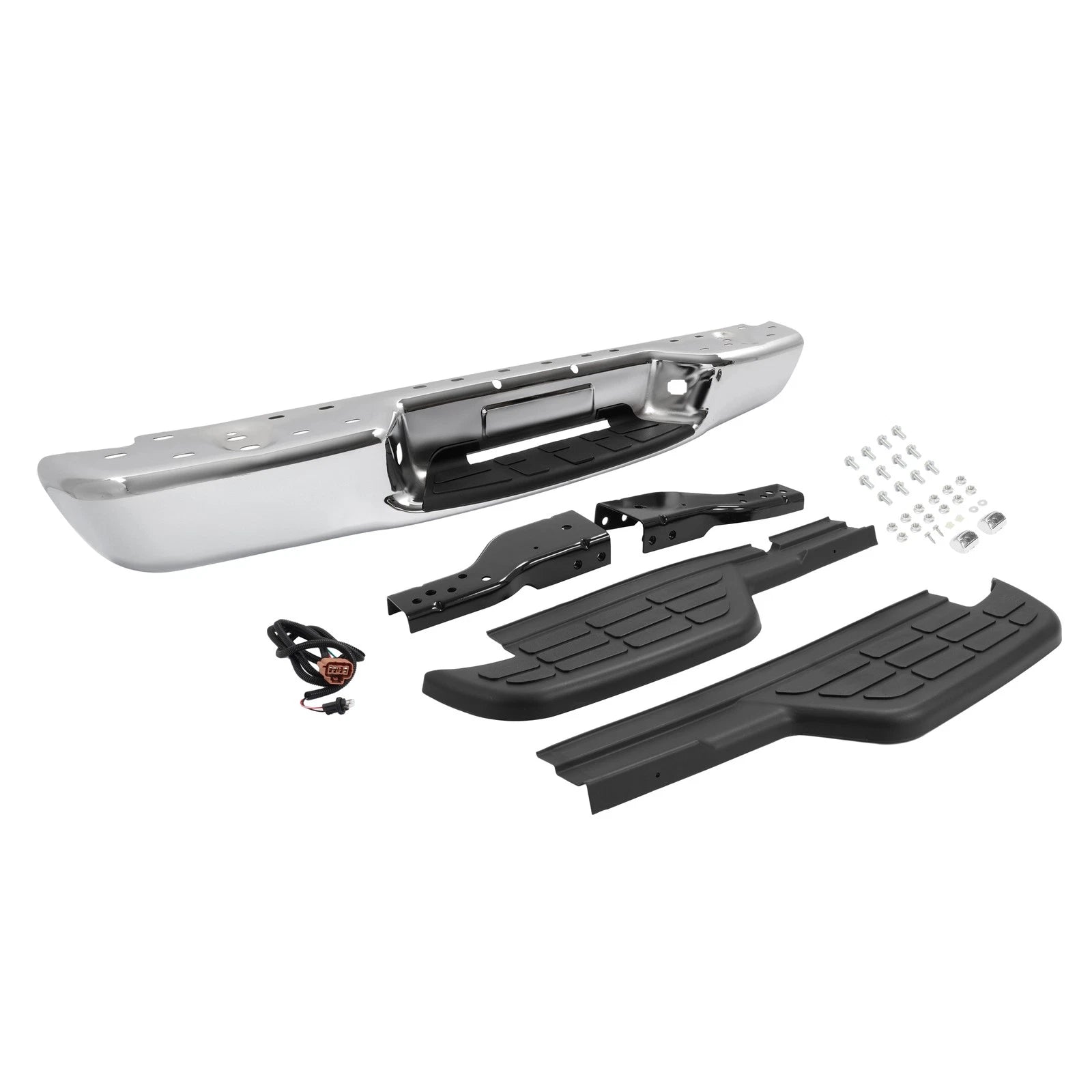 Chrome Rear Step Bumper Assembly for Chevy S10/GMC Sonoma (1998–2004)