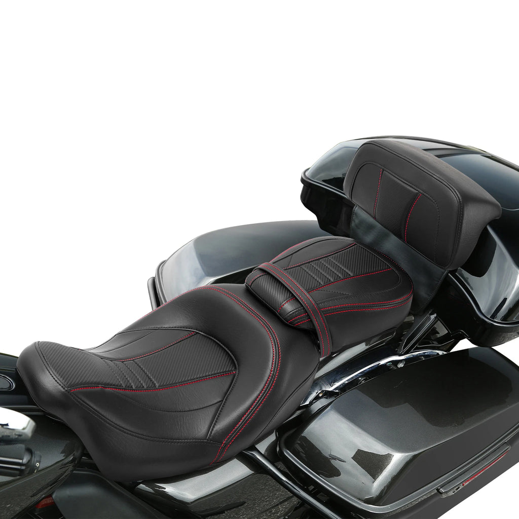 Driver Passenger Seat & Backrest Pad for Harley Electra Road Glide (2014–2023)