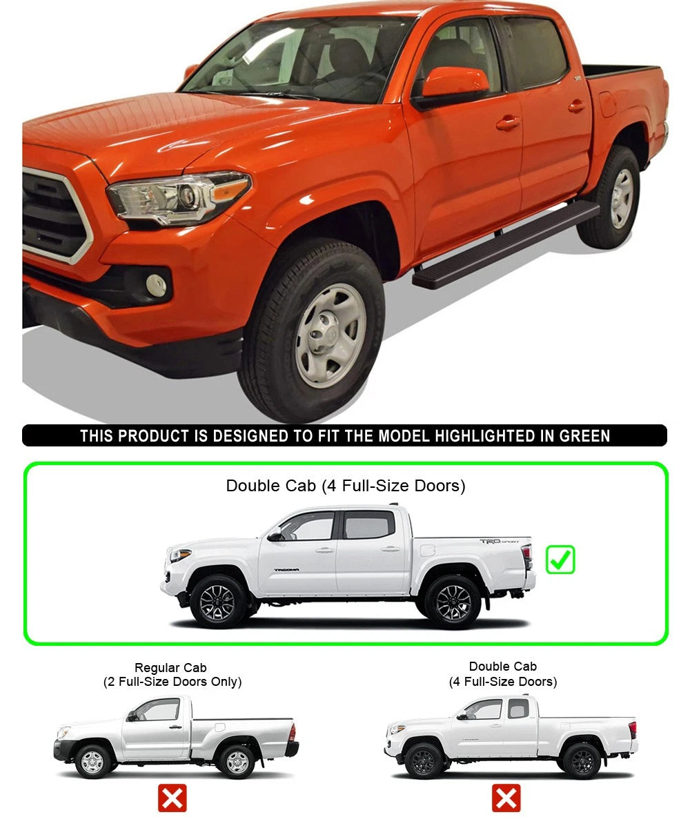 5in Black Running Boards for Make Model